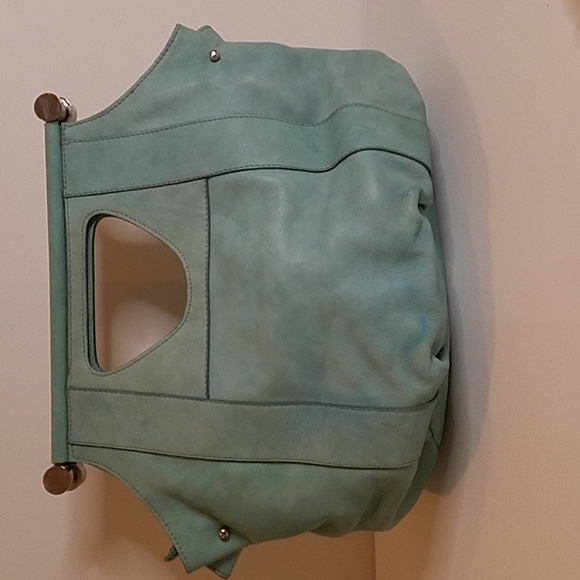 Nuovedive NWT Aqua Leather Handle Purse with detachable cross body straps - Picture 6 of 12